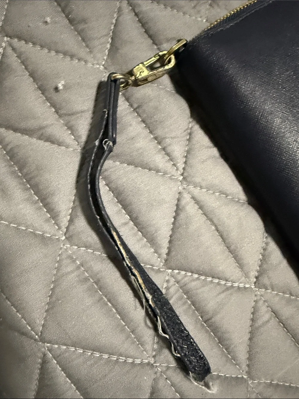 Tory Burch navy blue wallet with wrist strap